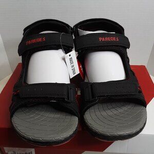 Men's Hiking Sandals size 13M Black Leather Sandal Paredes